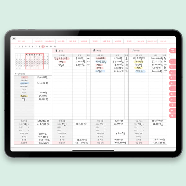 [undated]budget today planner PDFdiary_horizontal form