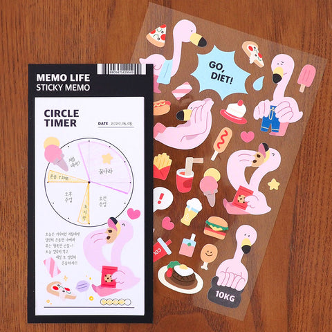 diet flamingo, HAMING removerable sticker_10sheets